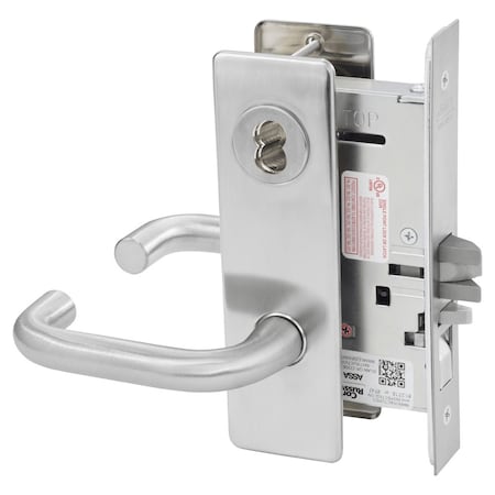 Corbin Russwin Entrance or Office Mortise Lock, LS Lever, M Escutcheon, 7-Pin LFIC Less Core, Satin Chrome ML2051 LSM 626 CL7